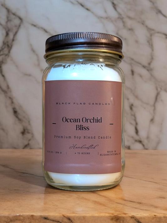 Ocean Orchid Bliss | 12.5oz. Mason Jar Candle