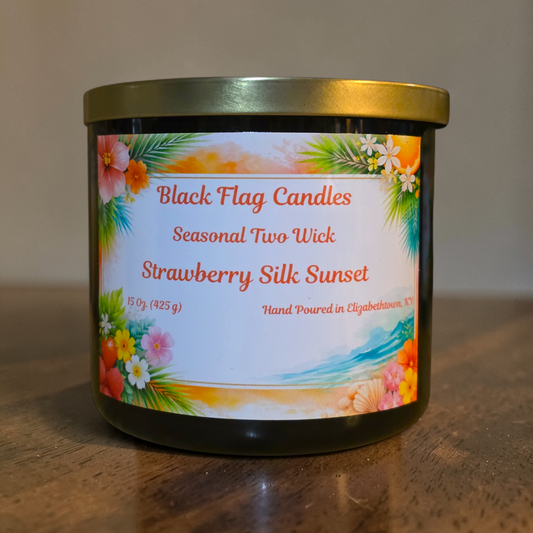 Strawberry Silk Sunset | Seasonal Two Wick Candle